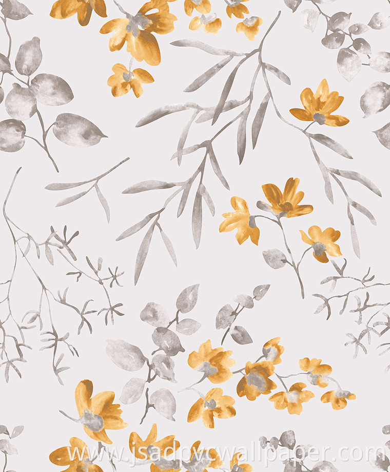 Floral non-woven wallpaper customizable